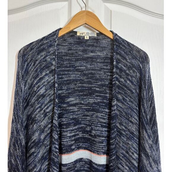 Jolt Women XL Shawl Blue and Navy Lagenlook Fringe Casual Chic - Picture 3 of 8